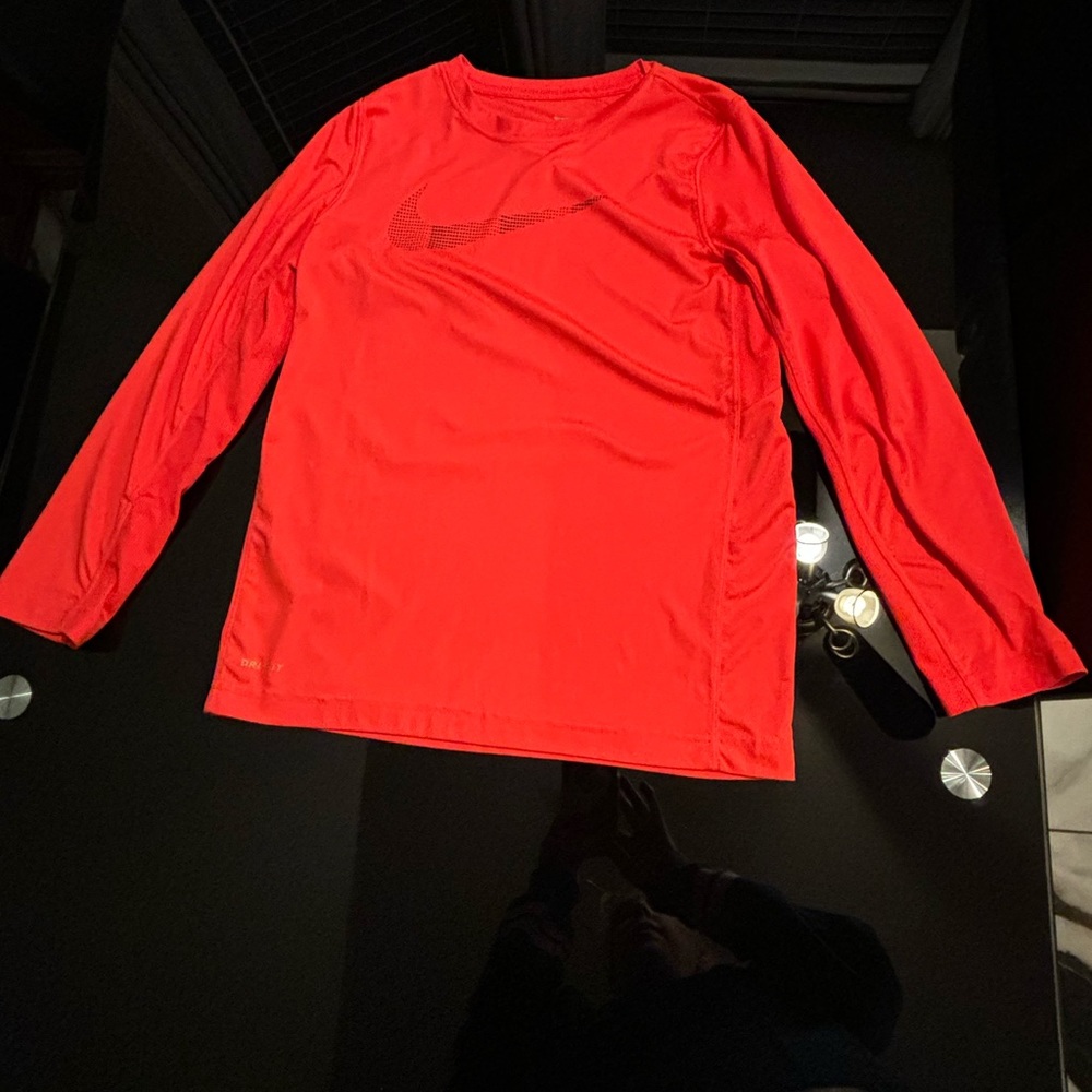 Nike Orange Long Sleeve Juniors Boys Med (Would fit a teen or a tween)